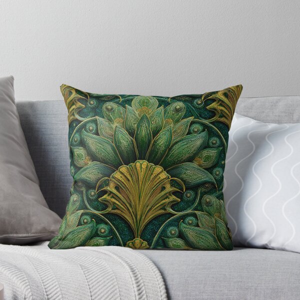 Item preview, Art Nouveau Luxury Gold Green Pattern designed and sold by GrinGalore.