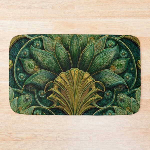 Item preview, Art Nouveau Luxury Gold Green Pattern designed and sold by GrinGalore.