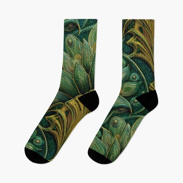 Item preview, Art Nouveau Luxury Gold Green Pattern designed and sold by GrinGalore.