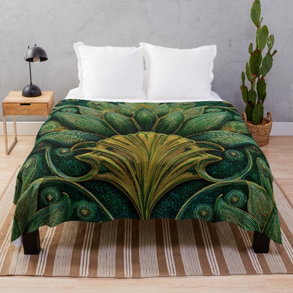Item preview, Art Nouveau Luxury Gold Green Pattern designed and sold by GrinGalore.