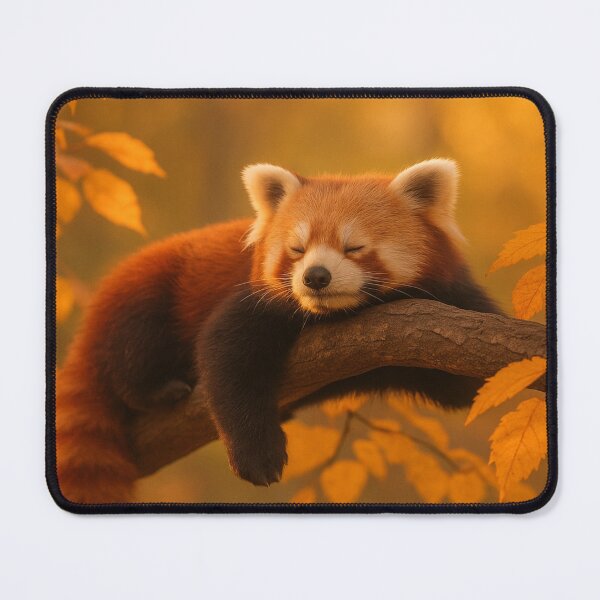 Item preview, Cozy Red Panda in Autumn Leaves designed and sold by Enchanting Art Vista.