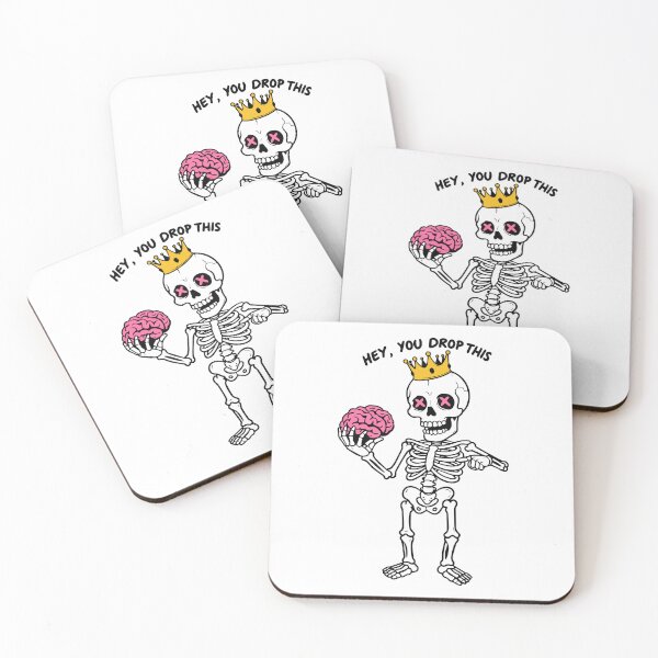 Item preview, Minimal Crowned Skeleton Holding Brain Illustration designed and sold by -DEEWOLF-.