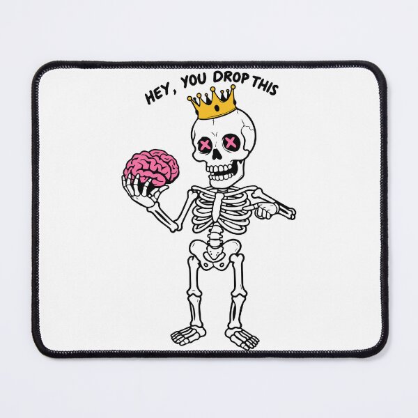 Item preview, Minimal Crowned Skeleton Holding Brain Illustration designed and sold by -DEEWOLF-.