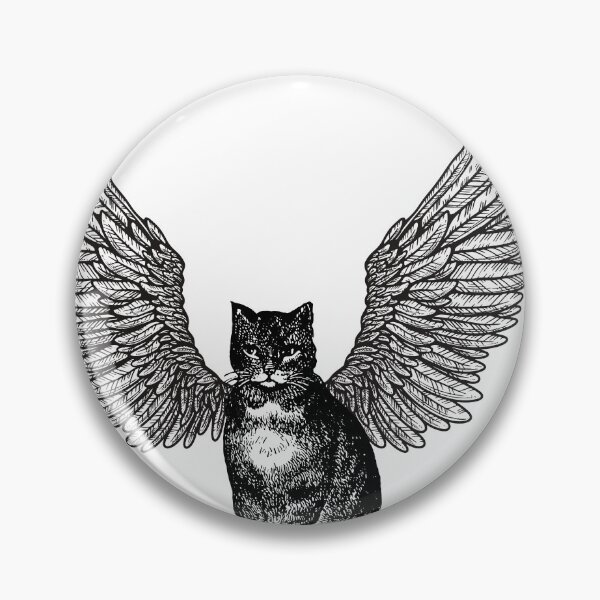 Item preview, Winged Cat Sketch – Fantasy Feline Art | Farwawears designed and sold by farwawears.