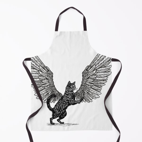 Item preview, Winged Cat Sketch – Fantasy Feline Art | Farwawears designed and sold by farwawears.