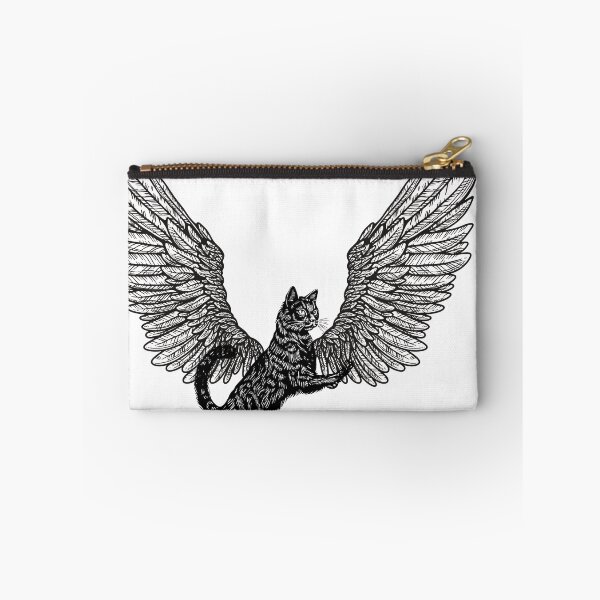 Item preview, Winged Cat Sketch – Fantasy Feline Art | Farwawears designed and sold by farwawears.