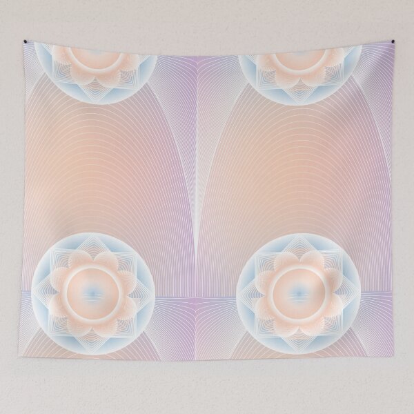 Item preview, Sacred geometry cosmic harmony pastel gold lavender sky blue designed and sold by zephstudoartist.