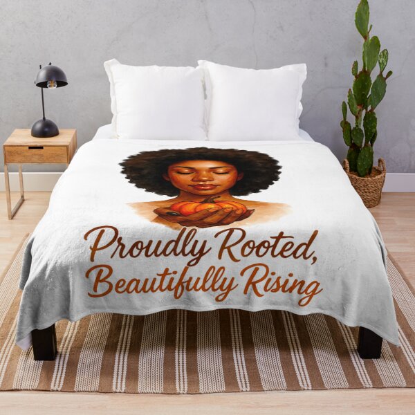 Item preview, Proudly Rooted Beautifully Rising Afro Woman Fall Design designed and sold by tigger shop.