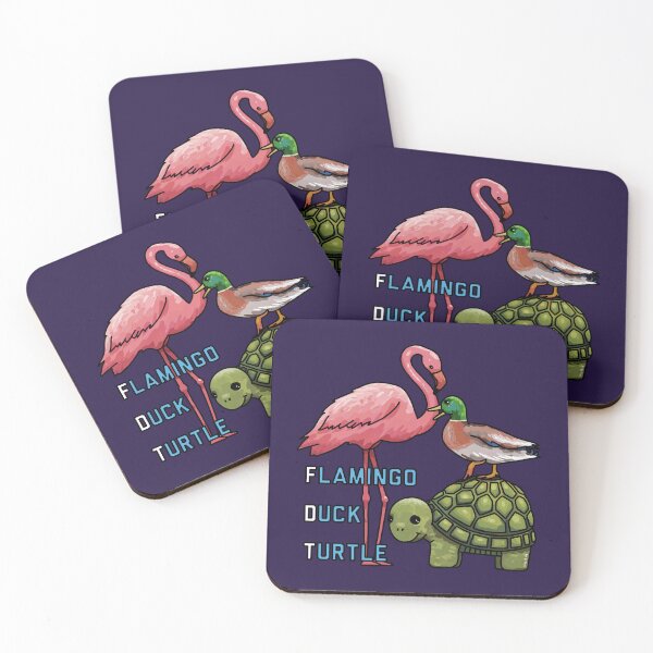 Item preview, Flamingo Duck Turtle designed and sold by Art by Veya.