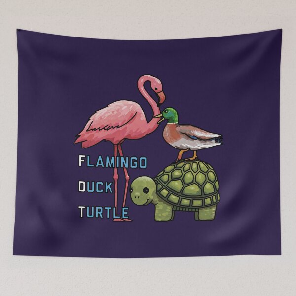 Item preview, Flamingo Duck Turtle designed and sold by Art by Veya.