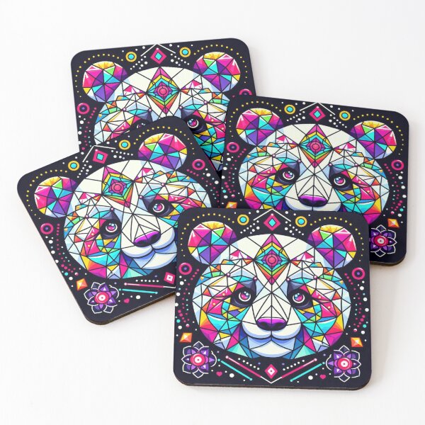 Item preview, Colorful cute geometric panda  designed and sold by Dogandesighn.
