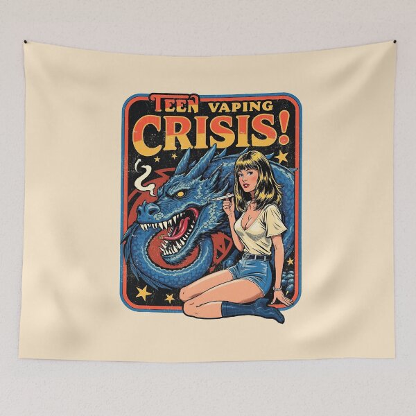 Item preview, Dragon's Breath: A Retro-Styled Anti-Vaping Statement designed and sold by Vintagenaut Co..