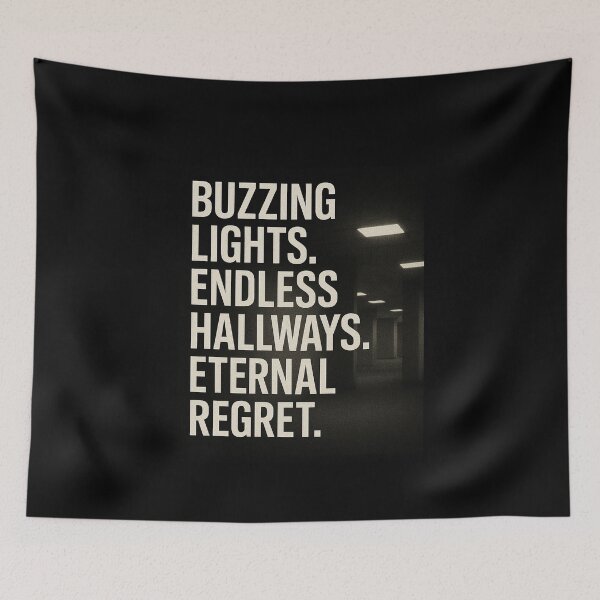 Item preview, Buzzing Lights Endless Hallways Eternal Regret Liminal Space designed and sold by k3rstman1.