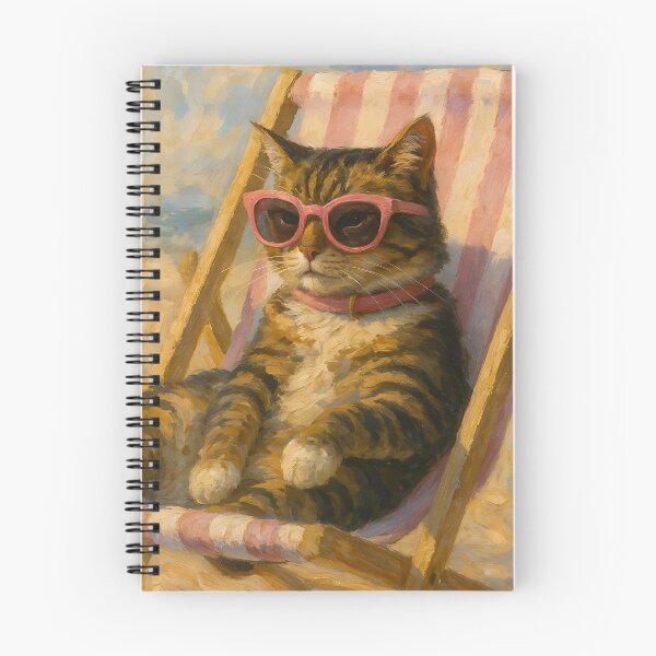 Item preview, Ilustración de un día de playa con gatos designed and sold by H G  Designs.