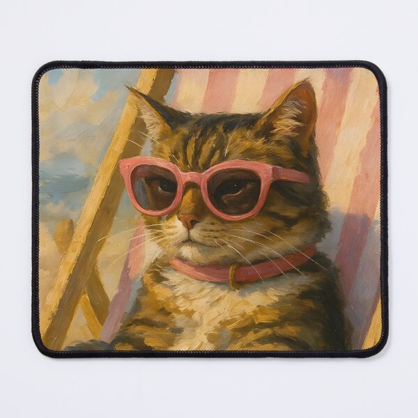 Aperçu de l'œuvre Illustration de la journée à la plage pour chats créée et vendue par H G  Designs.