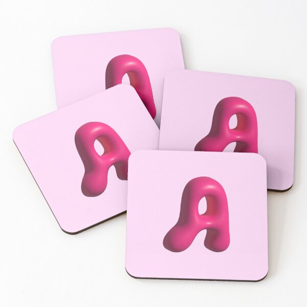 Item preview, 3D Pink Jelly Letter A – Glossy Bubble Alphabet Art designed and sold by uncoXab.
