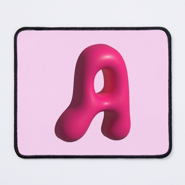 Item preview, 3D Pink Jelly Letter A – Glossy Bubble Alphabet Art designed and sold by uncoXab.