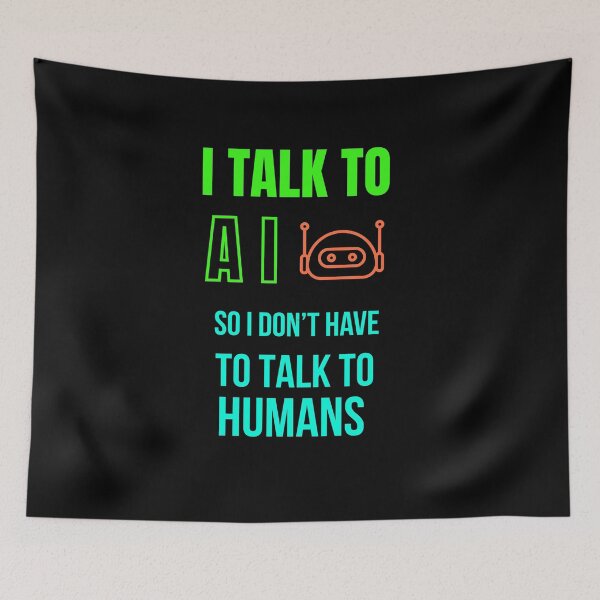 Item preview, I Talk to AI – Anti-Social Techcore Tee designed and sold by R3X .