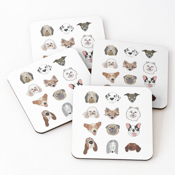 Item preview, Cute Dog Faces – Pug, French Bulldog, Dachshund & More | Funny Cartoon Style designed and sold by MadSnail-Design.
