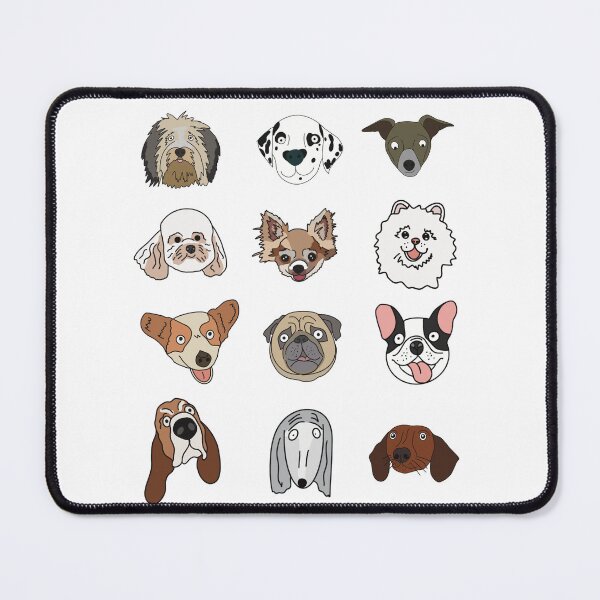 Item preview, Cute Dog Faces – Pug, French Bulldog, Dachshund & More | Funny Cartoon Style designed and sold by MadSnail-Design.