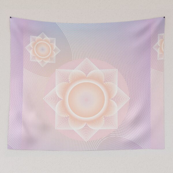 Item preview, Sacred geometry mystic radiance pastel peach lavender powder blue mint designed and sold by zephstudoartist.