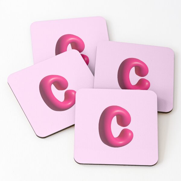 Item preview, 3D Pink Jelly Letter C – Glossy Bubble Alphabet Art designed and sold by uncoXab.
