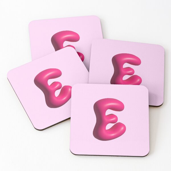 Item preview, 3D Pink Jelly Letter E – Glossy Bubble Alphabet Art designed and sold by uncoXab.