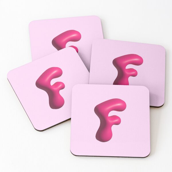 Item preview, 3D Pink Jelly Letter F – Glossy Bubble Alphabet Art designed and sold by uncoXab.