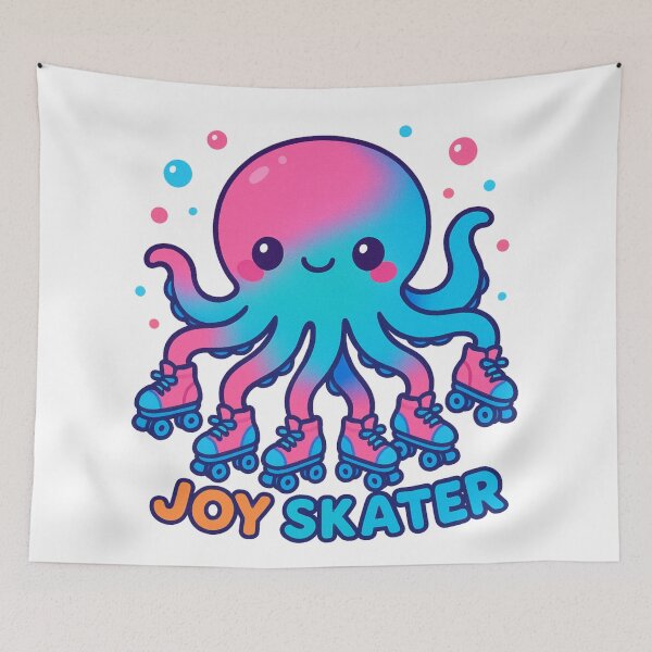 Item preview, Kawaii Octopus Wearing Rollerskates designed and sold by IslaKarisArt.