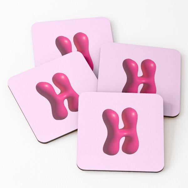 Item preview, 3D Pink Jelly Letter H – Glossy Bubble Alphabet Art designed and sold by uncoXab.