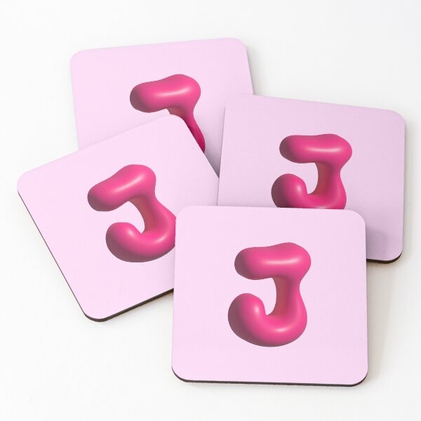 Item preview, 3D Pink Jelly Letter J – Glossy Bubble Alphabet Art designed and sold by uncoXab.