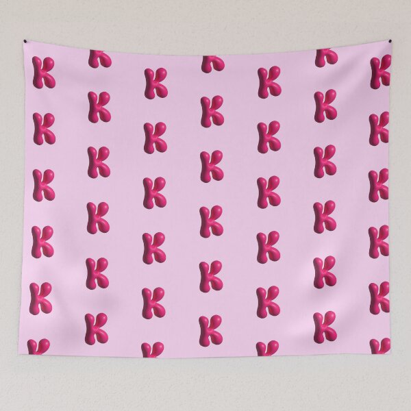 Aperçu de l'œuvre Lettre K en gelée rose 3D – Alphabet à bulles brillant créée et vendue par uncoXab.
