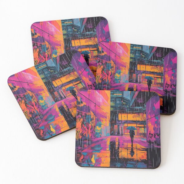 Item preview, Urban Reflections Rain and Colored Light designed and sold by MidArtForge.