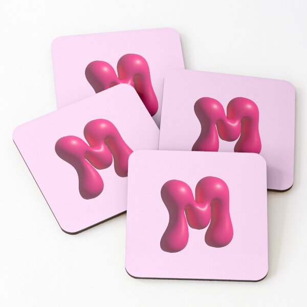 Item preview, 3D Pink Jelly Letter M – Glossy Bubble Alphabet Art designed and sold by uncoXab.