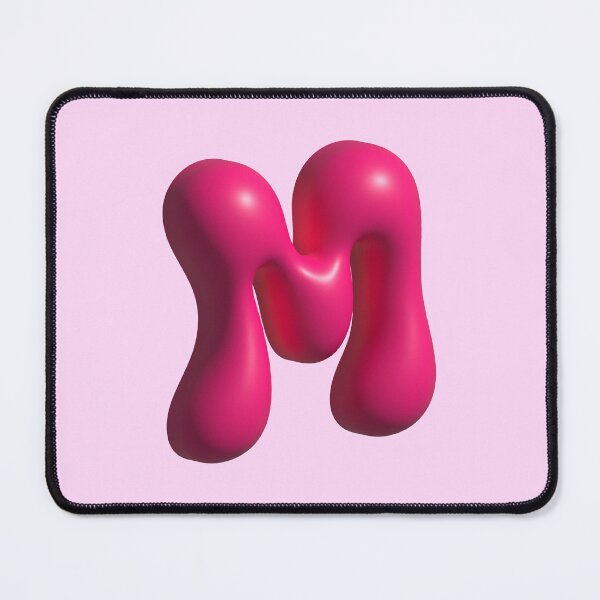 Item preview, 3D Pink Jelly Letter M – Glossy Bubble Alphabet Art designed and sold by uncoXab.