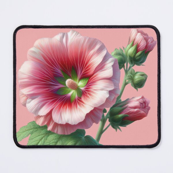 Item preview, Vibrant Pink Hollyhock in a Cottage Garden designed and sold by IraBum.