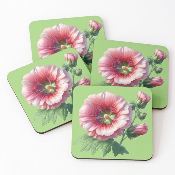 Item preview, Vibrant Pink Hollyhock in a Cottage Garden designed and sold by IraBum.