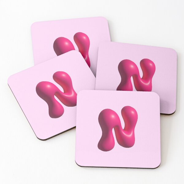 Item preview, 3D Pink Jelly Letter N – Glossy Bubble Alphabet Art designed and sold by uncoXab.