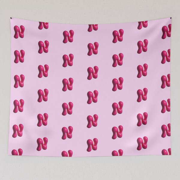 Item preview, 3D Pink Jelly Letter N – Glossy Bubble Alphabet Art designed and sold by uncoXab.