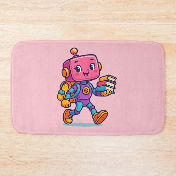 Item preview, Pink Robot Girl with Books designed and sold by OMdesign10.