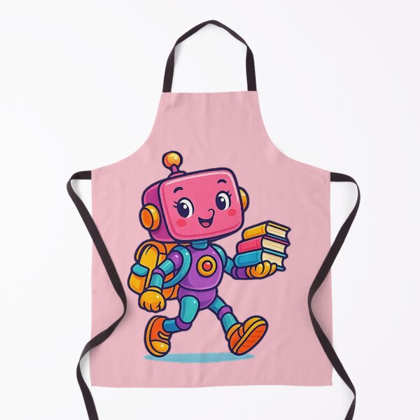 Item preview, Pink Robot Girl with Books designed and sold by OMdesign10.