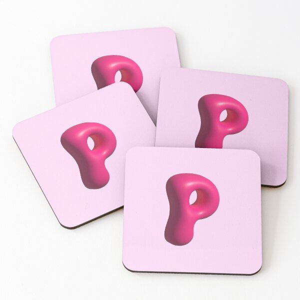 Item preview, 3D Pink Jelly Letter P – Glossy Bubble Alphabet Art designed and sold by uncoXab.