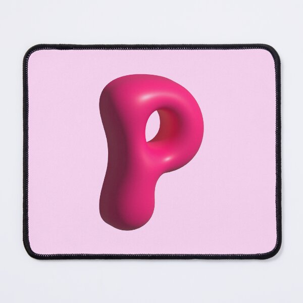 Item preview, 3D Pink Jelly Letter P – Glossy Bubble Alphabet Art designed and sold by uncoXab.