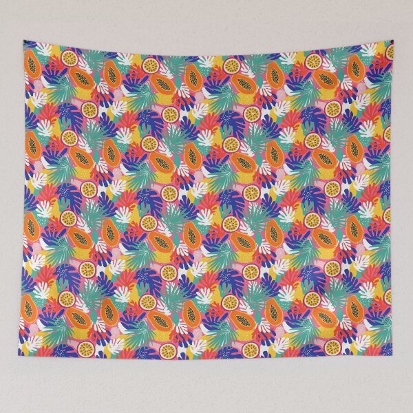 Item preview, Papaya Passionfruit Tropical Pattern designed and sold by SeGoArtDesign.