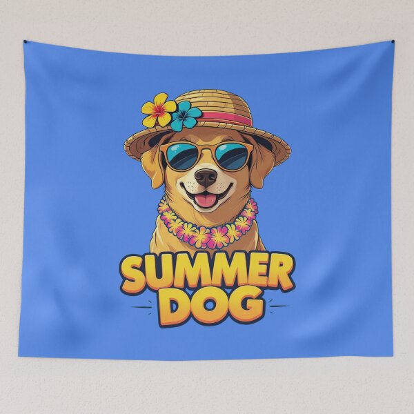 Item preview, Summer Dog - Cool Dog with sunglasses & Beach Vibes designed and sold by Nature's Palette.