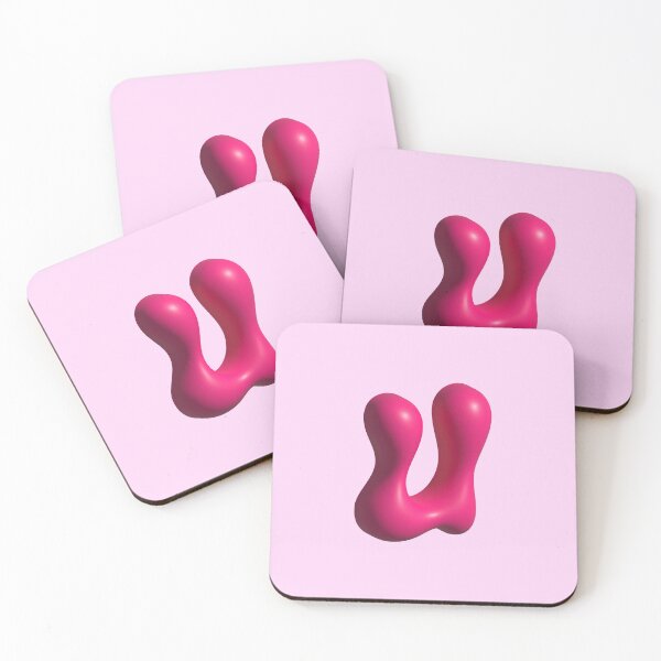 Item preview, 3D Pink Jelly Letter U – Glossy Bubble Alphabet Art designed and sold by uncoXab.