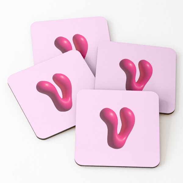 Item preview, 3D Pink Jelly Letter V – Glossy Bubble Alphabet Art designed and sold by uncoXab.