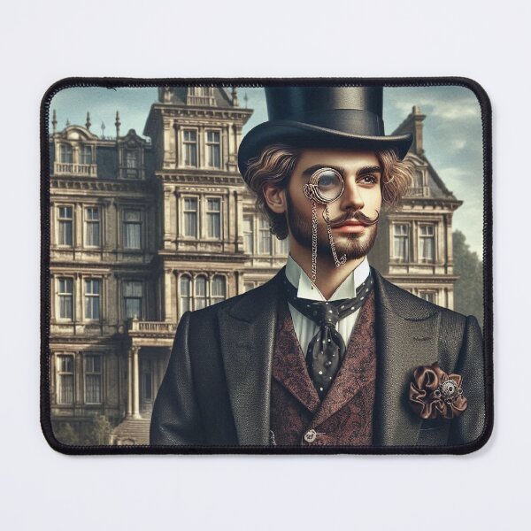 Item preview, Elegant Victorian gentleman in front of historic mansion designed and sold by freackly.
