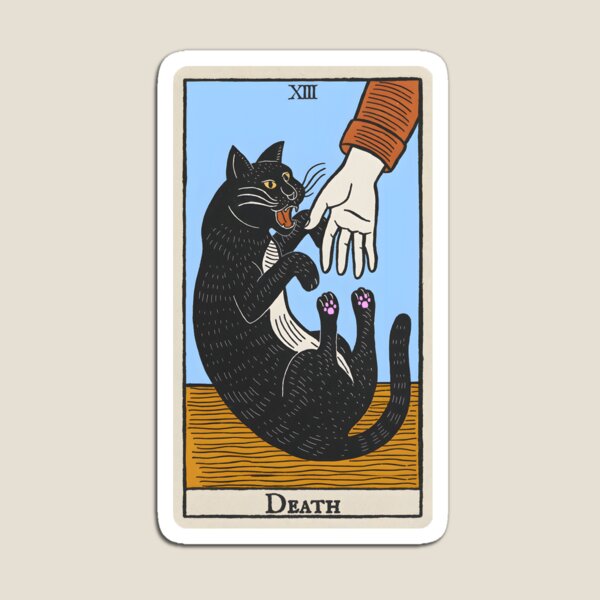 Item preview, Death Vintage Cat Tarot Card designed and sold by TheOldMitten.