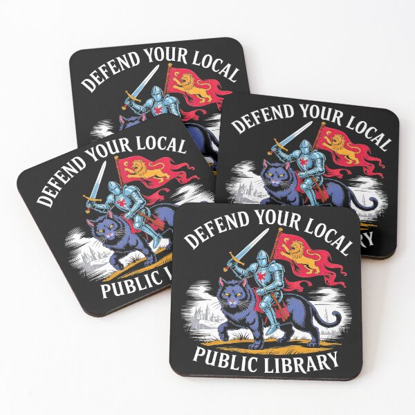 Item preview, Defend Your Local Public Library Funny Knight Cat designed and sold by URGlden.